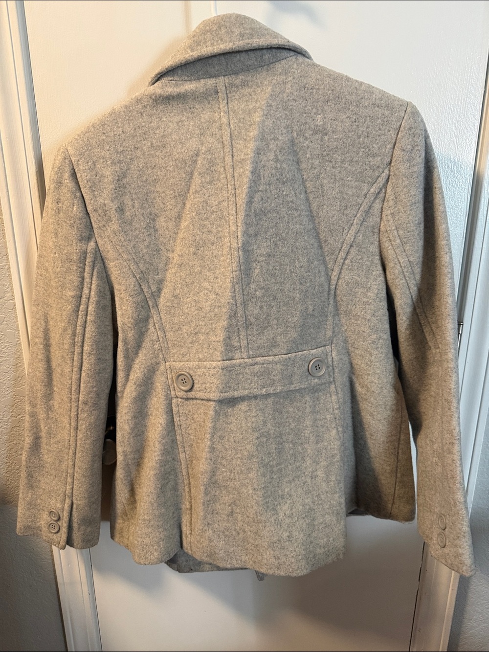 Chadwicks Gray Double-Breasted Wool Peacoat - Picture 5 of 5